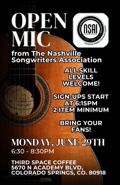 June Open Mic at THIRD SPACE COFFEE