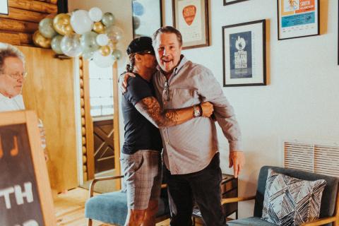 Jeffrey Steele and NSAI Executive Director Bart Herbison at the Music Mill