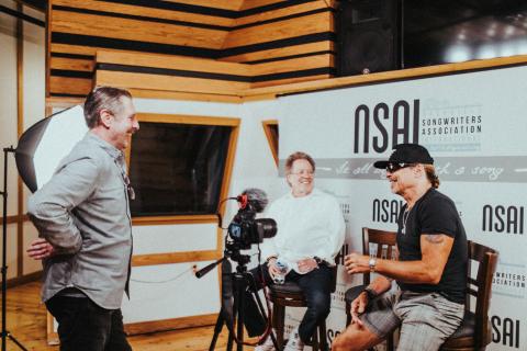 NSAI Executive Director Bart Herbison with Steve Dorff and Jeffrey Steele at the Music Mill