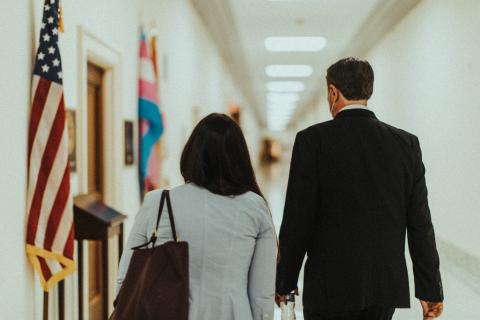 NSAI Chief Operating Officer Jennifer Turnbow with NSAI Executive Director Bart Herbison - Between Meetings on Capitol Hill